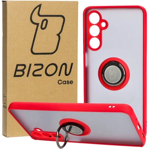 Kup Etui z uchwytem na palec Bizon Case Hybrid Ring do Samsung Galaxy M54 5G przydymione z czerwoną ramką - BIZ7668 - {ean13} - Sklep Home Screen