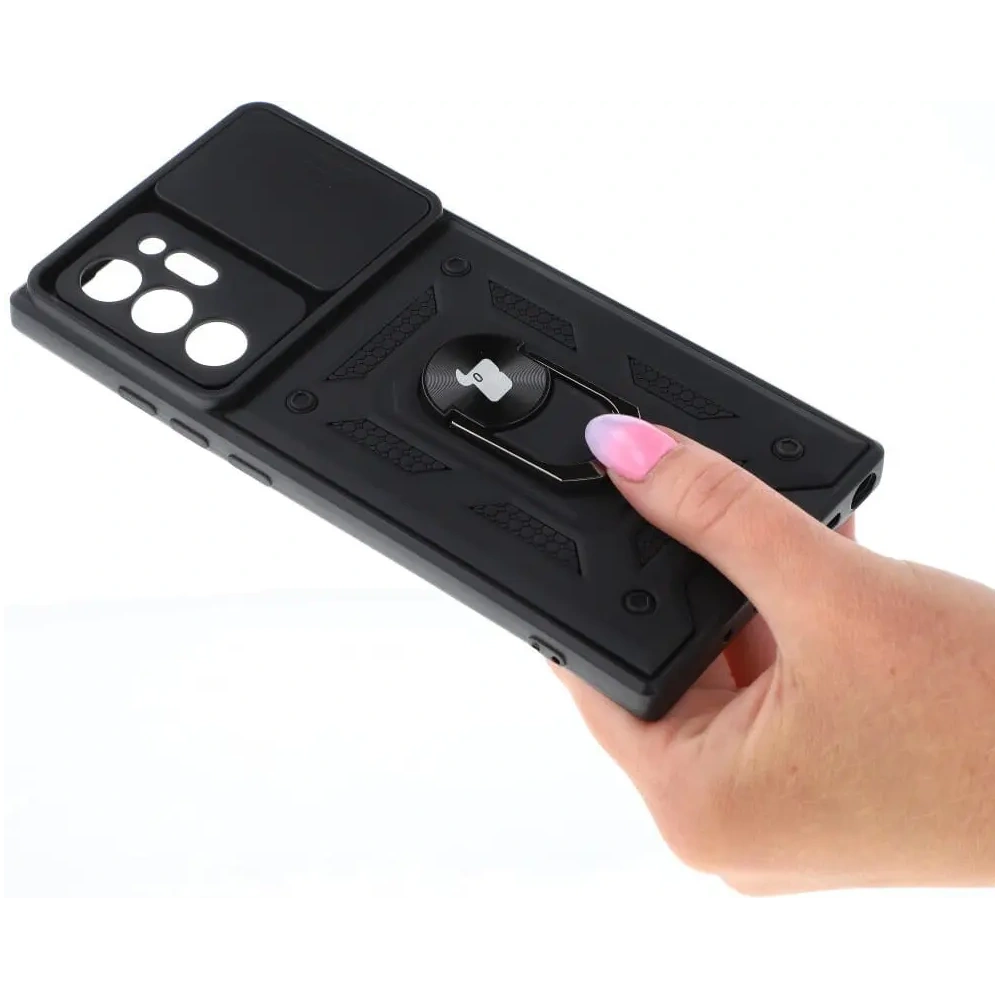 Etui Bizon Case CamShield Ring do Samsung Galaxy Note 20 Ultra czarne
