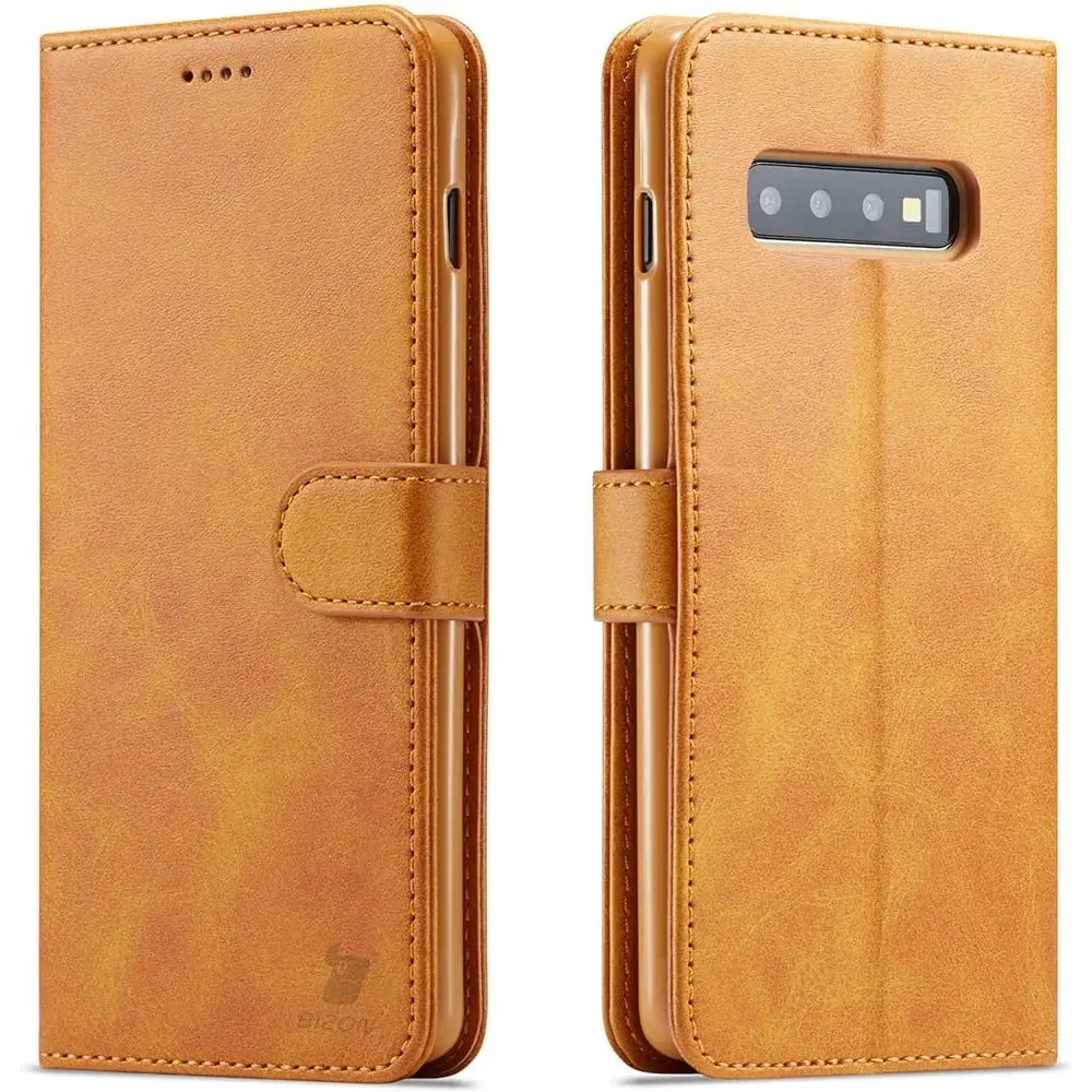 Etui Bizon Case Wallet do Samsung Galaxy S10e jasnobrązowe