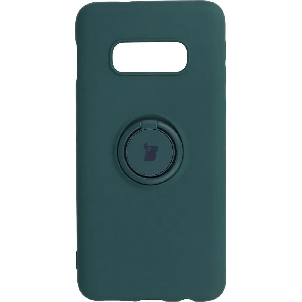 Etui Bizon Case Silicone Ring do Samsung Galaxy S10e ciemnozielone