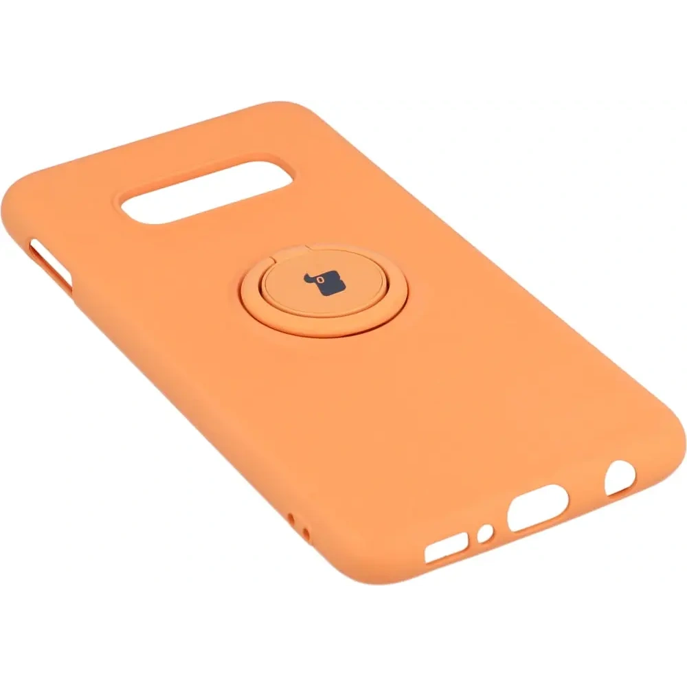 Etui Bizon Case Silicone Ring do Samsung Galaxy S10e pomarańczowe