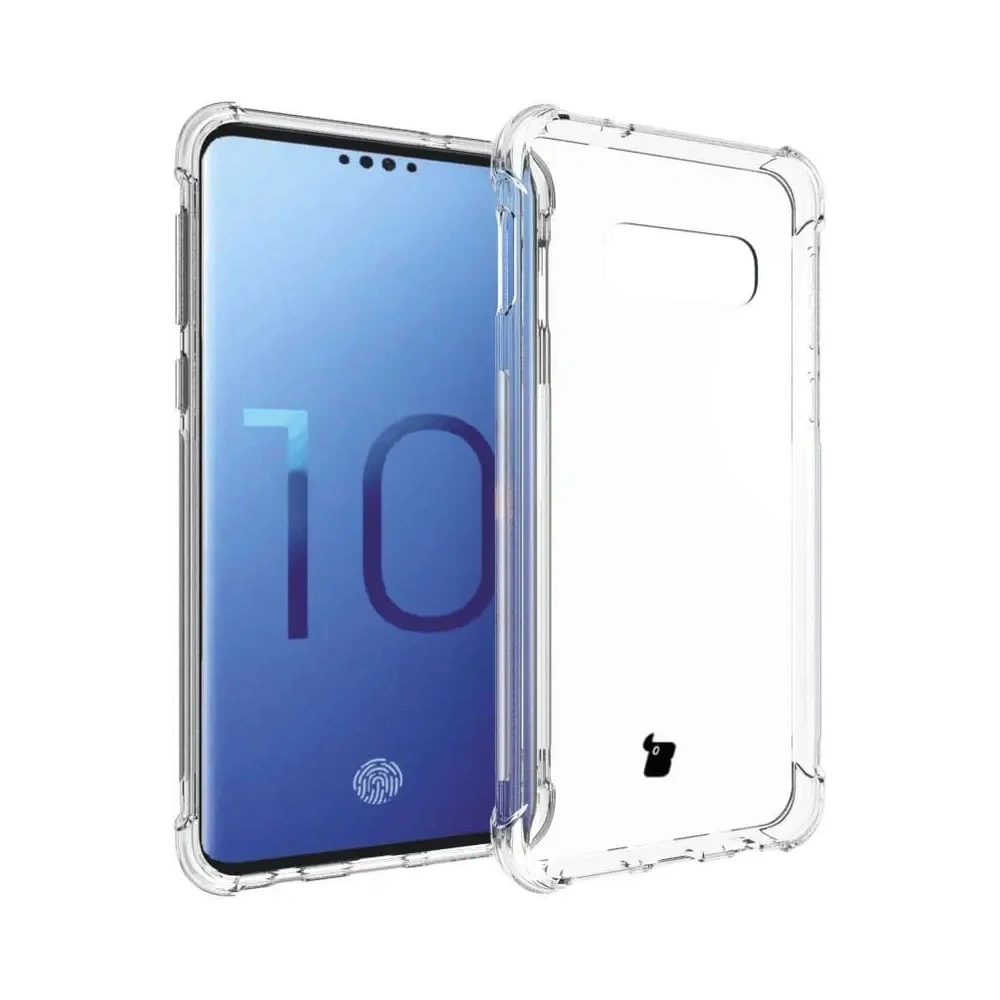 Etui + 2x szkło na ekran + szkło na obiektyw Bizon Case Clear Pack do Samsung Galaxy S10e przezroczyste