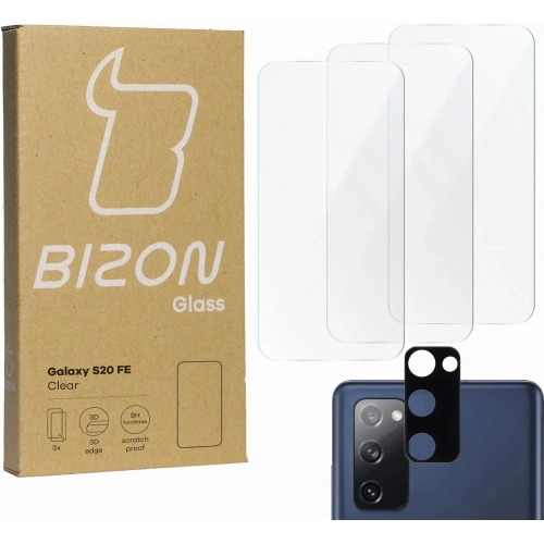 Buy Bizon Glass Clear tempered glass - 3 pcs. + lens glass Samsung Galaxy S20 FE - BIZ1447 - {ean13} - Home Screen Store Europe