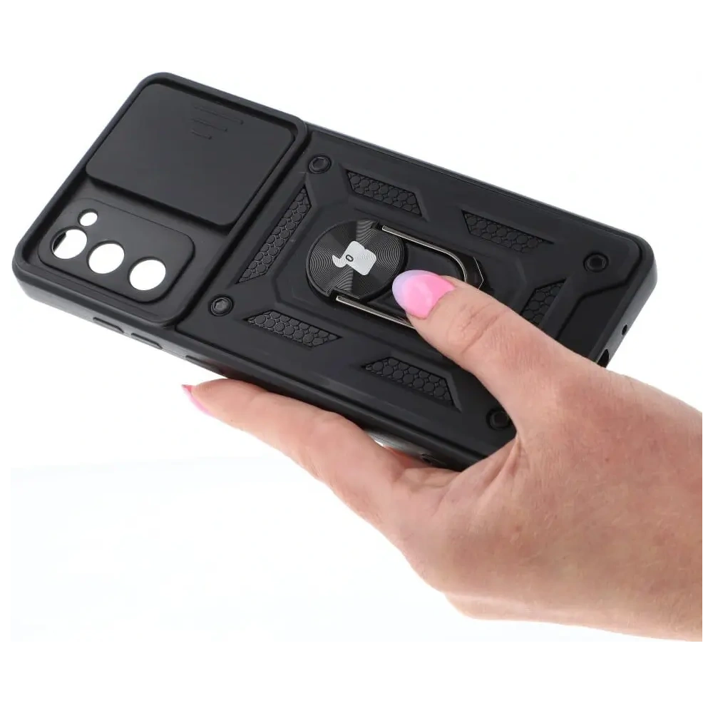 Etui Bizon Case CamShield Ring do Samsung Galaxy S20 FE czarne