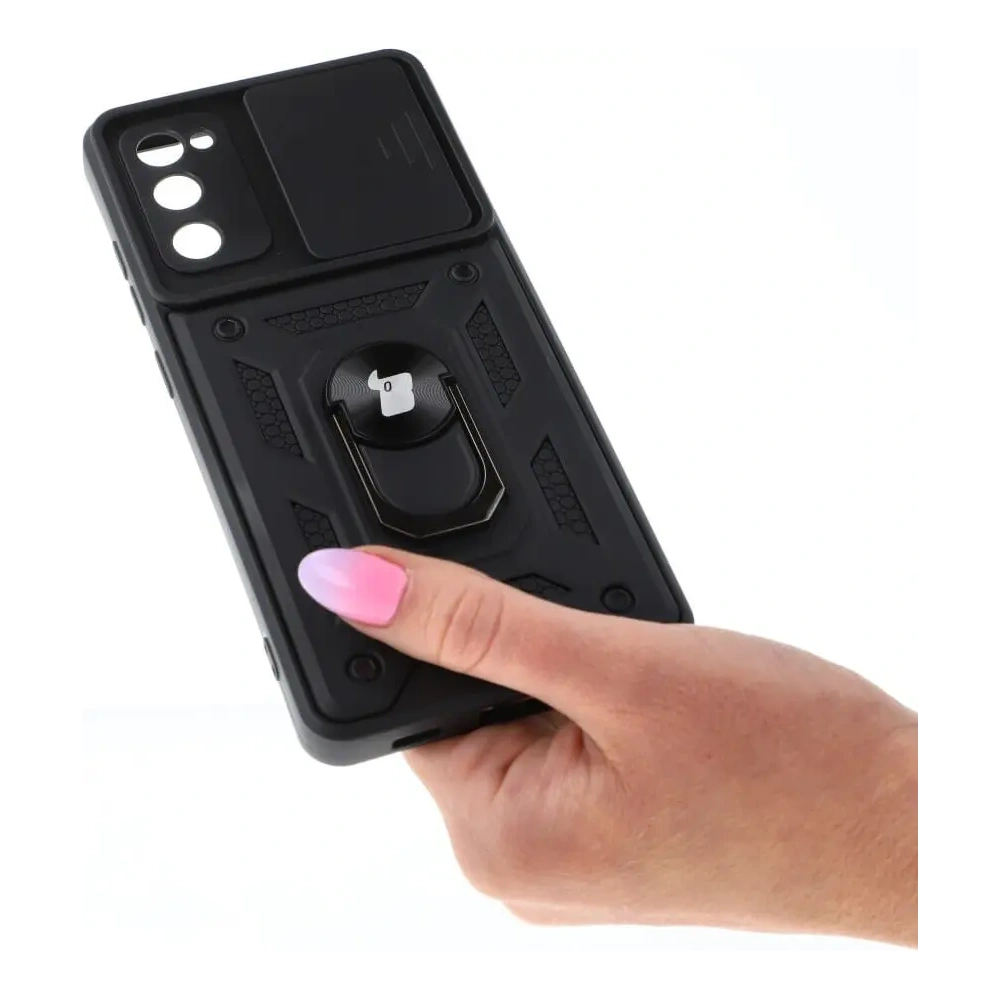 Etui Bizon Case CamShield Ring do Samsung Galaxy S20 FE czarne