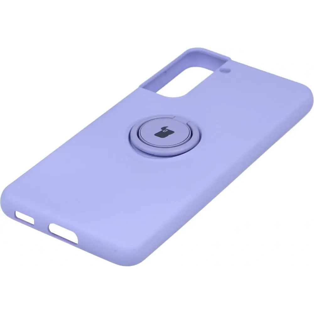 Etui Bizon Case Silicone Ring do Samsung Galaxy S21 fioletowe