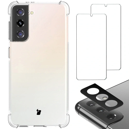 Kup Bizon Case Clear Pack carcasă + 2x sticlă pentru ecran + sticlă pentru lentilă Samsung Galaxy S21 clar - BIZ1464 - {ean13} - Sklep Home Screen