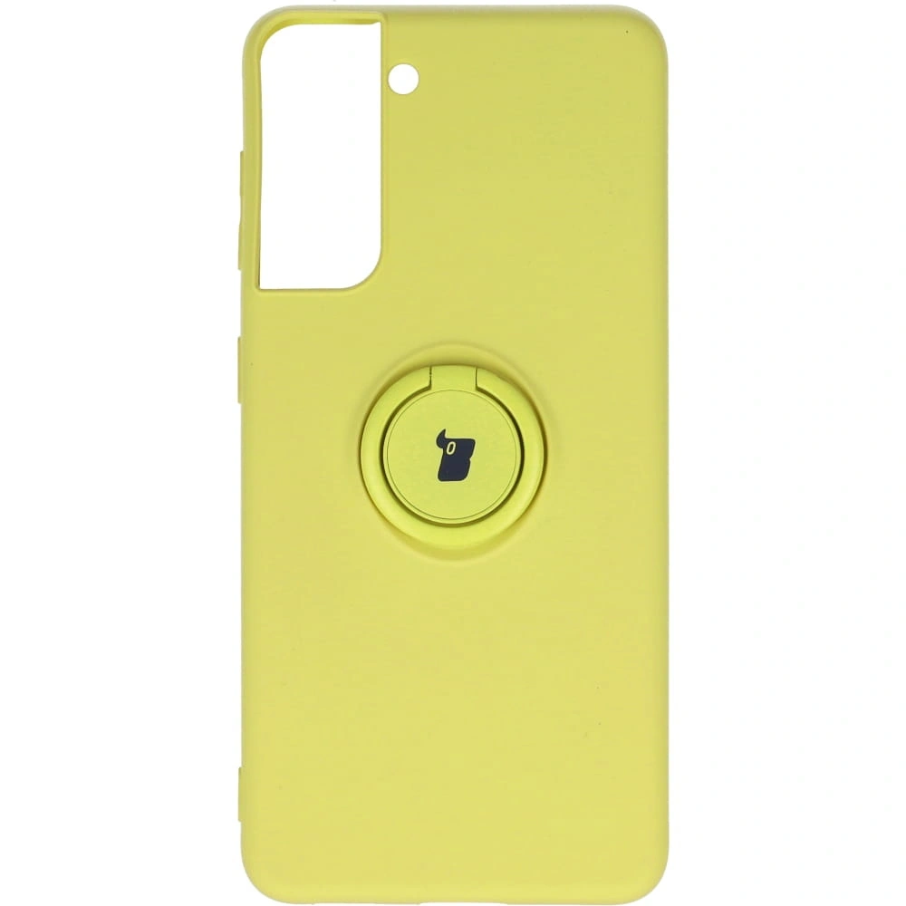 Etui Bizon Case Silicone Ring do Samsung Galaxy S21 żółte