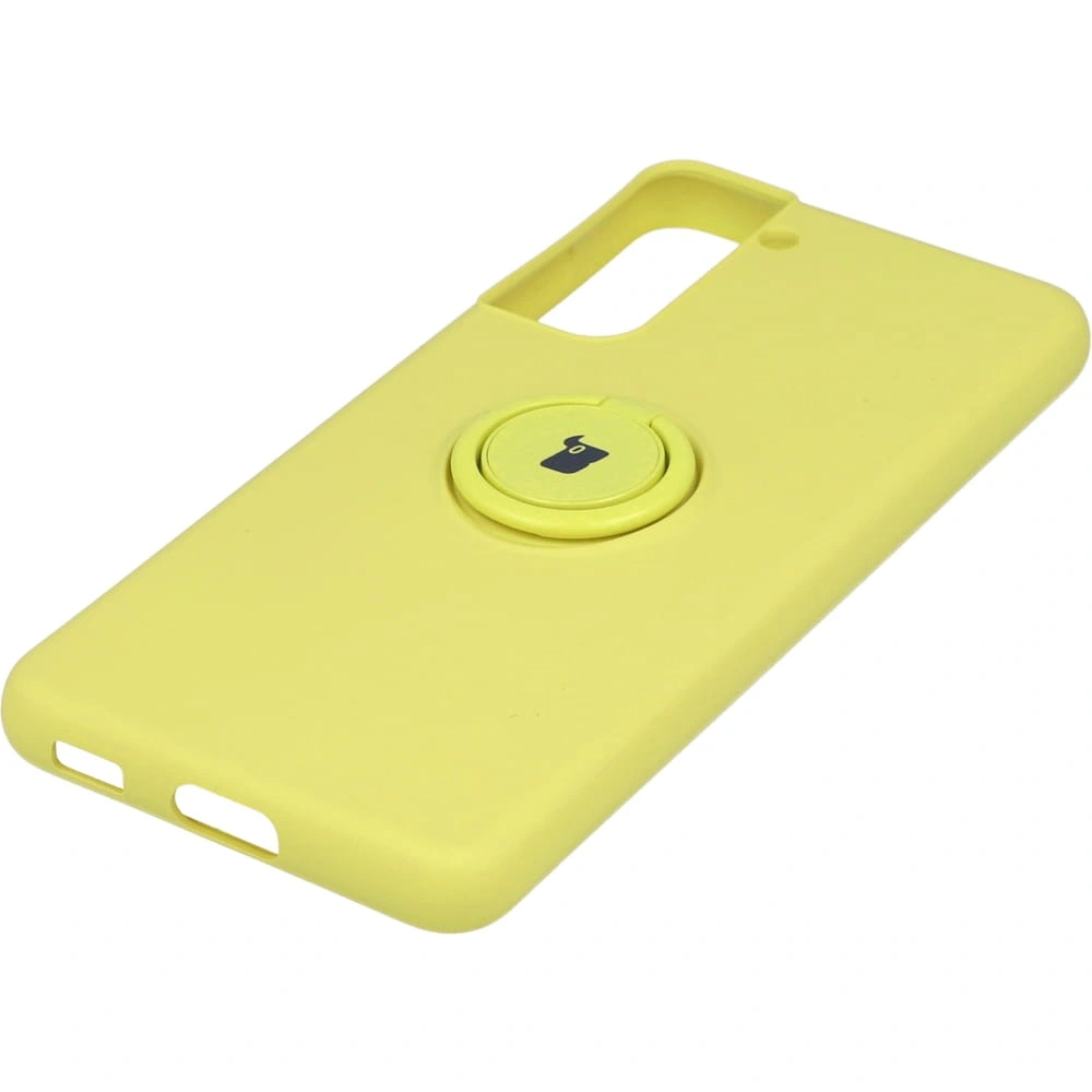 Etui Bizon Case Silicone Ring do Samsung Galaxy S21 żółte