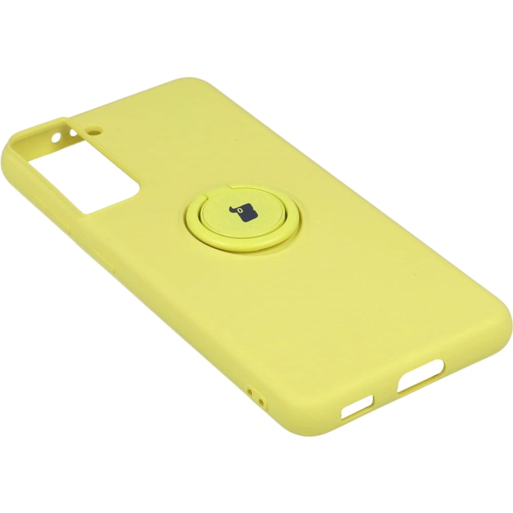 Etui Bizon Case Silicone Ring do Samsung Galaxy S21 żółte