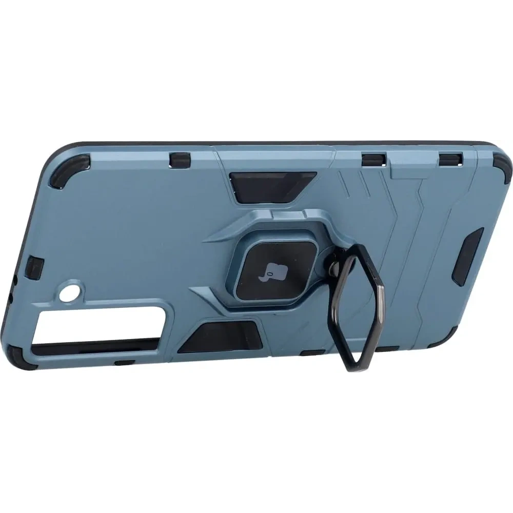 Etui Bizon Case Armor Ring do Samsung Galaxy S21 niebieskie