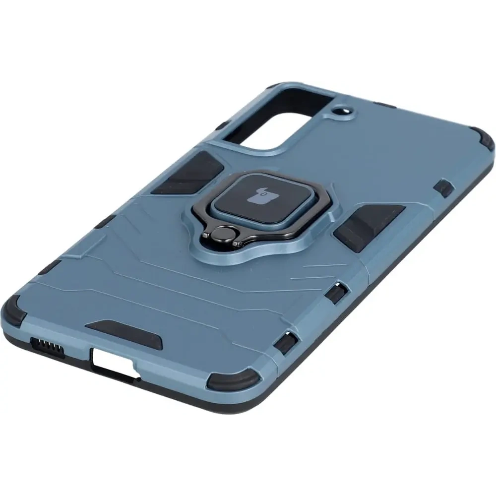 Etui Bizon Case Armor Ring do Samsung Galaxy S21 niebieskie