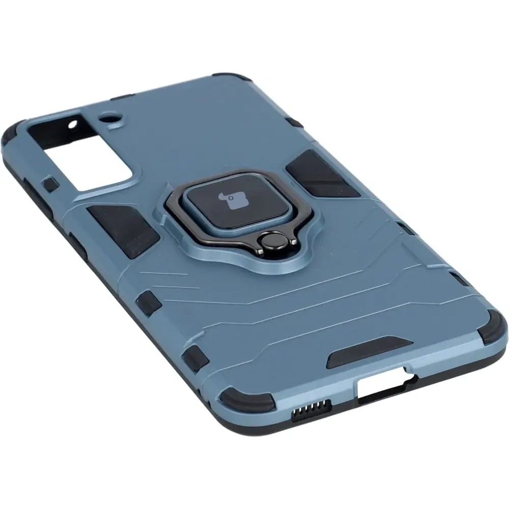 Etui Bizon Case Armor Ring do Samsung Galaxy S21 niebieskie