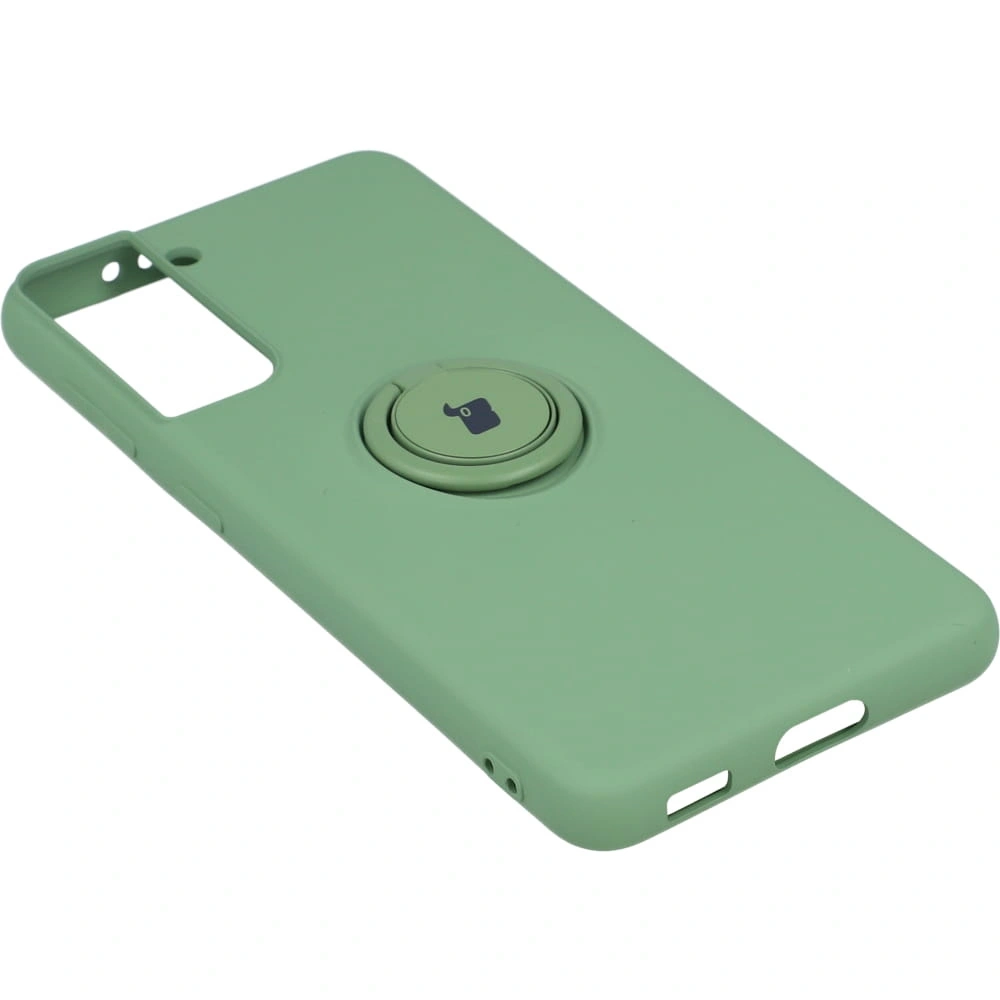 Etui Bizon Case Silicone Ring do Samsung Galaxy S21 jasnozielone
