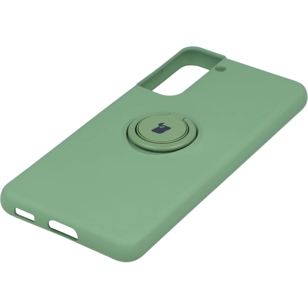 Etui Bizon Case Silicone Ring do Samsung Galaxy S21 jasnozielone