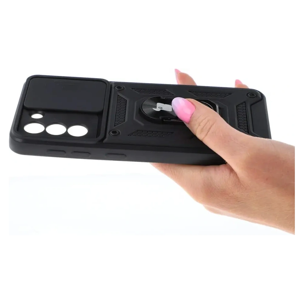 Etui Bizon Case CamShield Ring do Samsung Galaxy S21 czarne