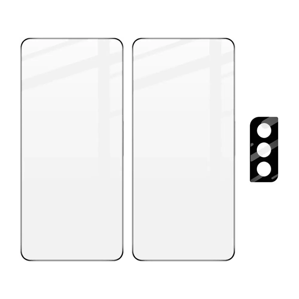 Szkło hartowane Bizon Glass Edge - [2 PACK] + ochrona na obiektyw Samsung Galaxy S21 5G czarne