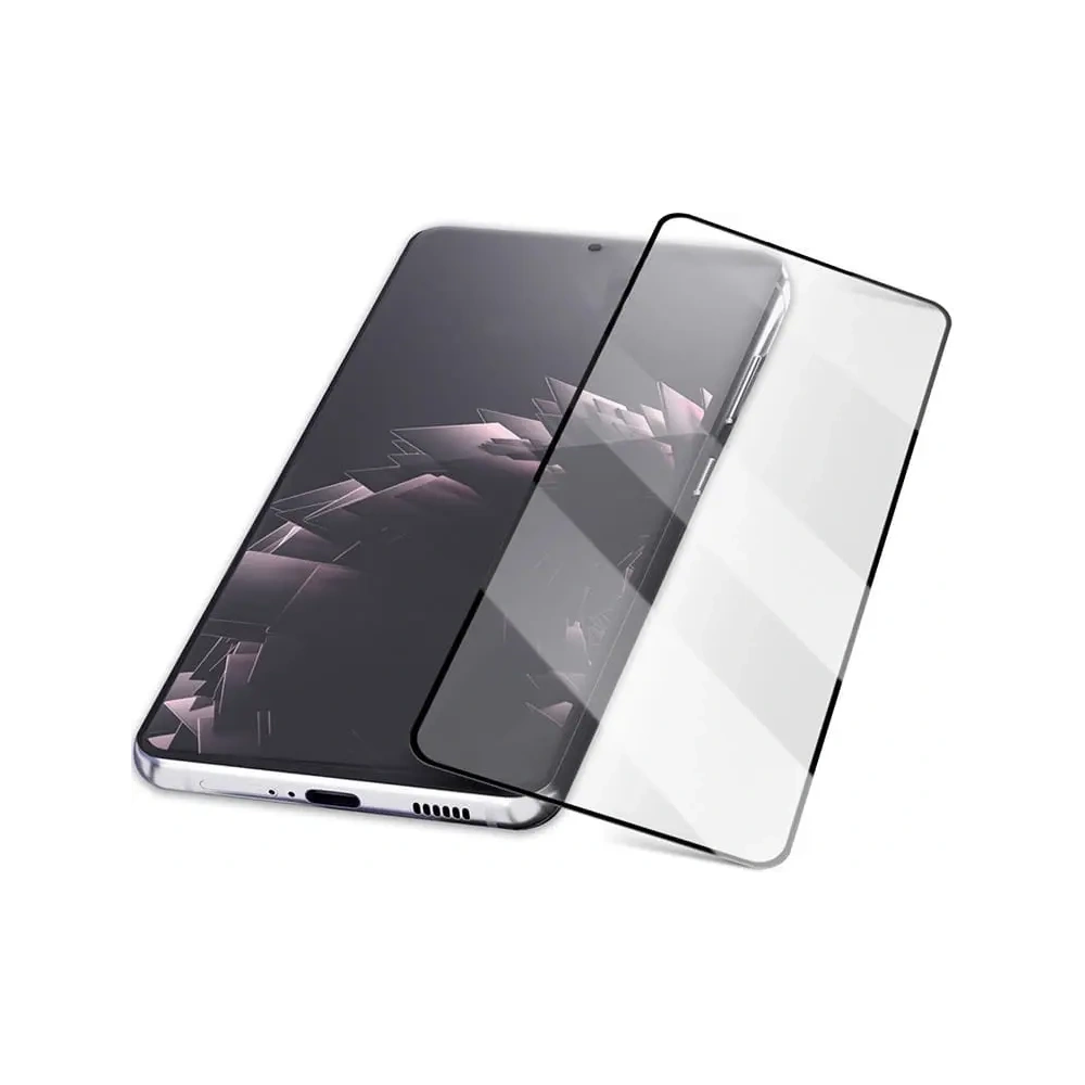 Szkło hartowane Bizon Glass Edge - [2 PACK] + ochrona na obiektyw Samsung Galaxy S21 5G czarne