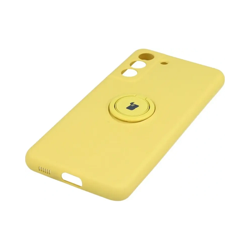 Etui Bizon Case Silicone Ring do Samsung Galaxy S21 FE żółte
