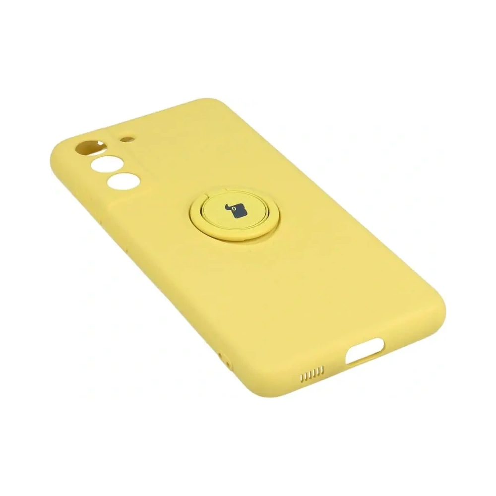 Etui Bizon Case Silicone Ring do Samsung Galaxy S21 FE żółte