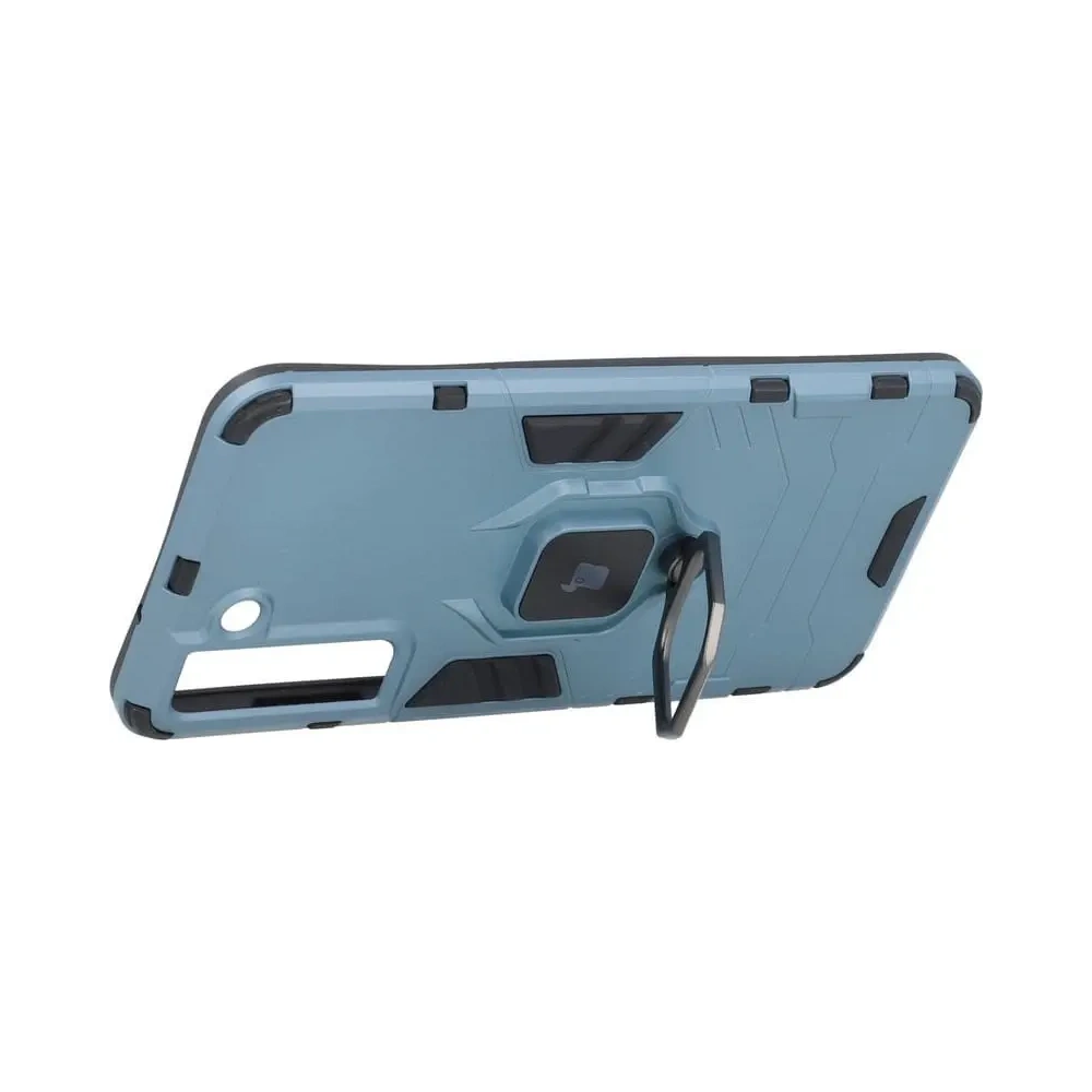 Etui Bizon Case Armor Ring do Samsung Galaxy S21 FE niebieskie