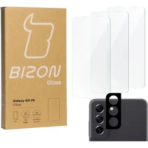 Buy Bizon Glass Clear tempered glass - 3 pcs. + lens glass Samsung Galaxy S21 FE - BIZ1493 - {ean13} - Home Screen Store Europe