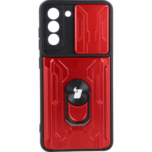 Kup Bizon Case Camshield Card Slot Ring Samsung Galaxy S21 FE roșu - BIZ7714 - {ean13} - Sklep Home Screen