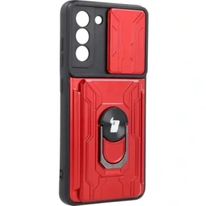 Kup Etui Bizon Case Camshield Card Slot Ring do Samsung Galaxy S21 FE czerwone - BIZ7714 - {ean13} - Sklep Home Screen
