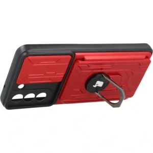 Kup Etui Bizon Case Camshield Card Slot Ring do Samsung Galaxy S21 FE czerwone - BIZ7714 - {ean13} - Sklep Home Screen