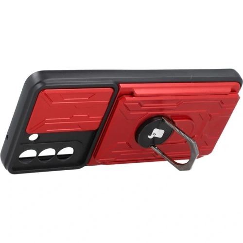 Kup Bizon Case Camshield Kartensteckplatz Ring Samsung Galaxy S21 FE rot - BIZ7714 - {ean13} - Sklep Home Screen