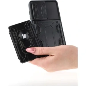 Kup Etui Bizon Case Camshield Card Slot Ring do Samsung Galaxy S21 FE czarne - BIZ7715 - {ean13} - Sklep Home Screen