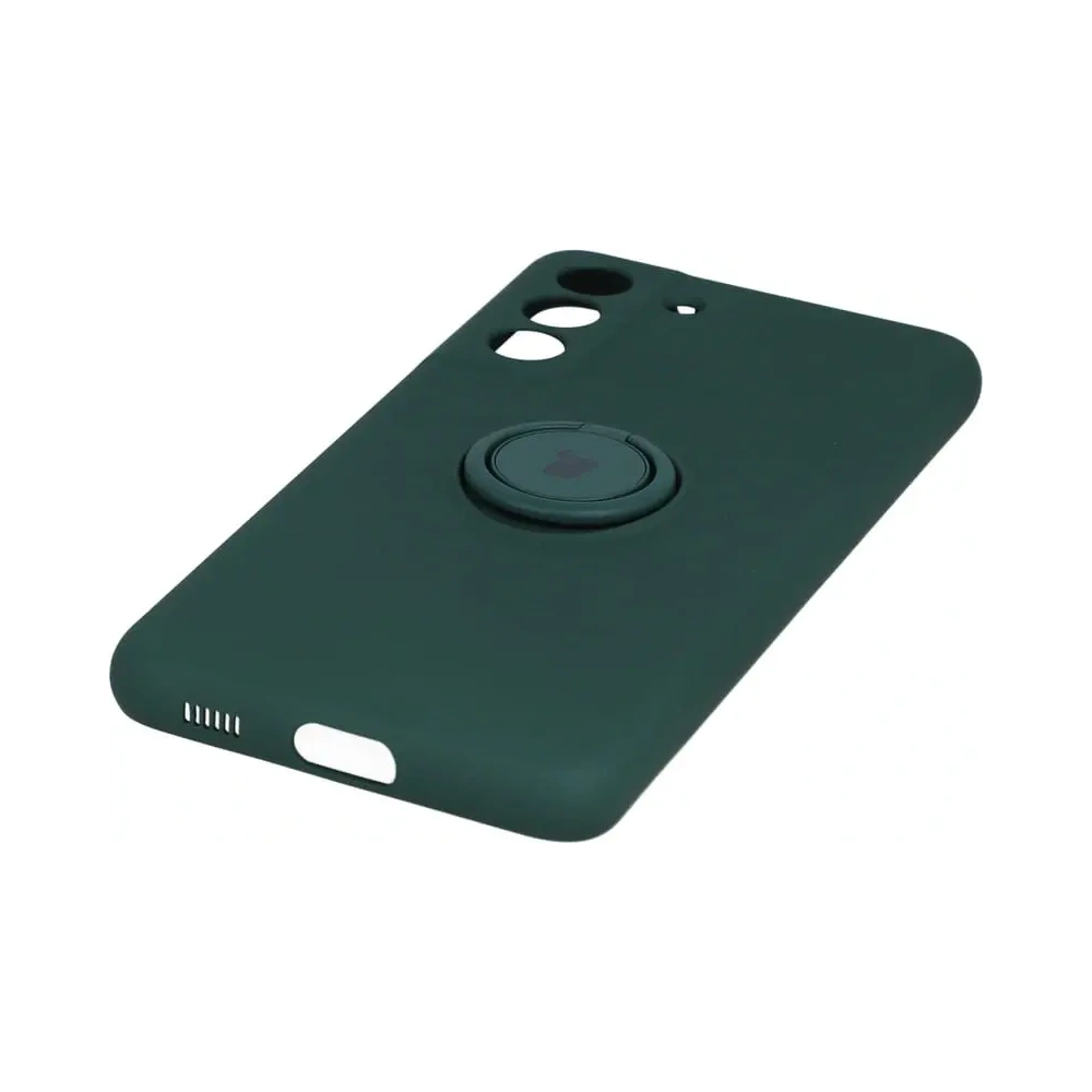 Etui Bizon Case Silicone Ring do Samsung Galaxy S21 FE ciemnozielone