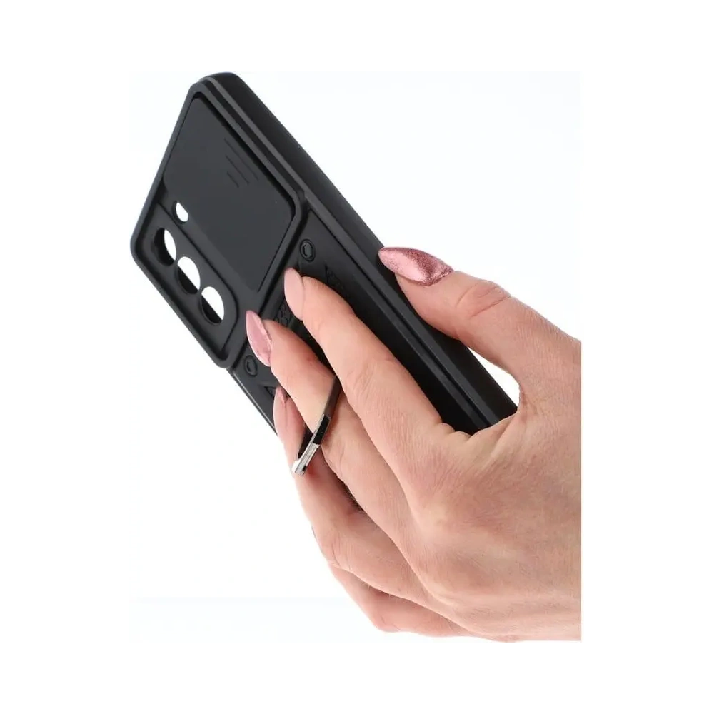 Etui Bizon Case CamShield Ring do Samsung Galaxy S21 FE czarne