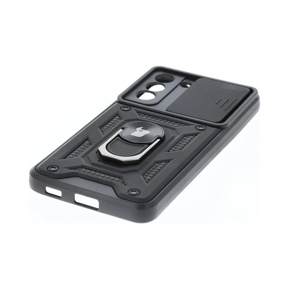 Etui Bizon Case CamShield Ring do Samsung Galaxy S21 FE czarne