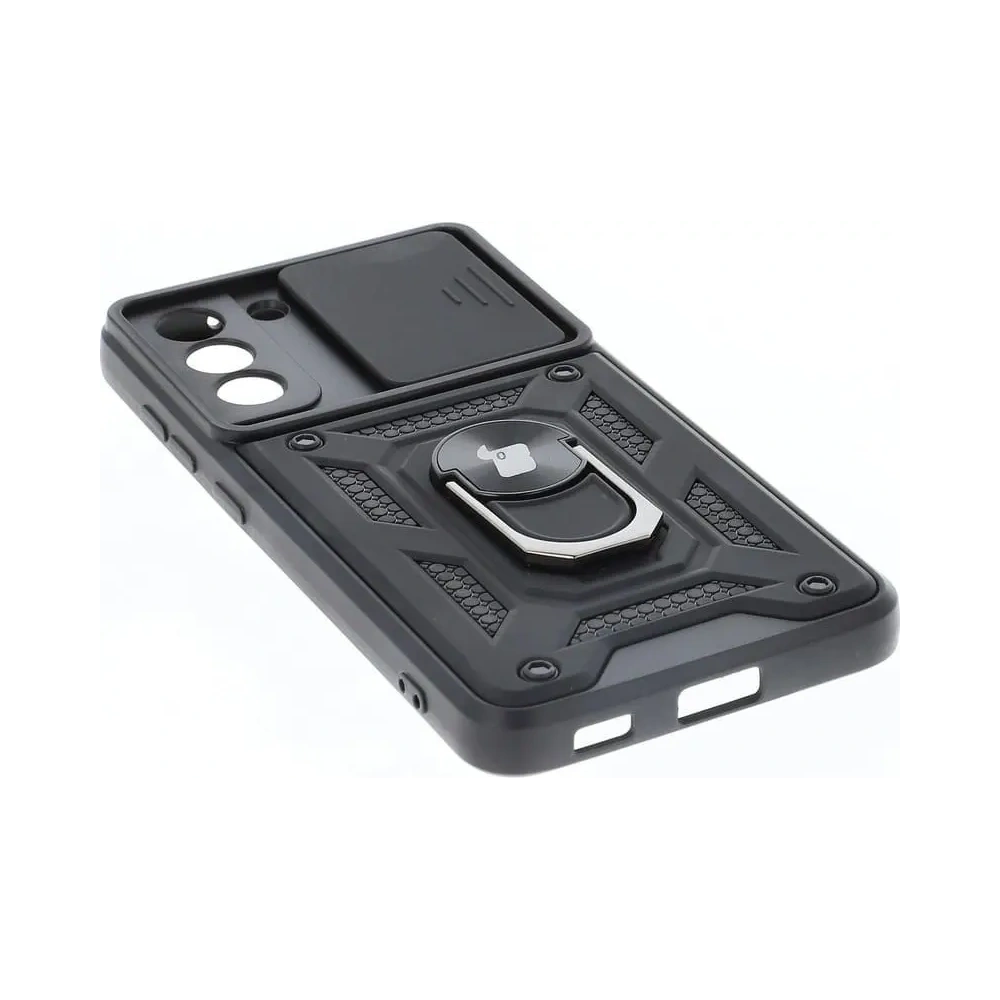 Etui Bizon Case CamShield Ring do Samsung Galaxy S21 FE czarne