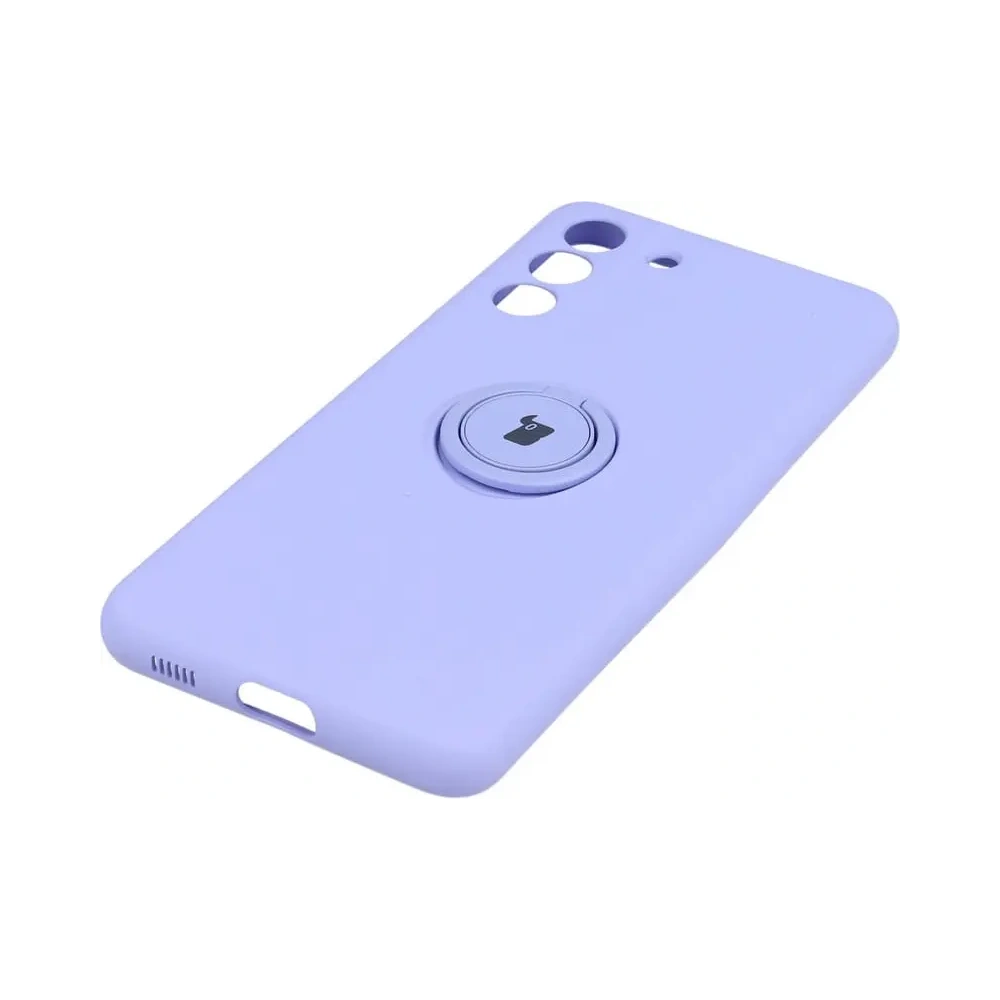 Etui Bizon Case Silicone Ring do Samsung Galaxy S21 FE fioletowe