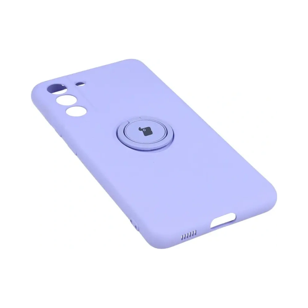 Etui Bizon Case Silicone Ring do Samsung Galaxy S21 FE fioletowe