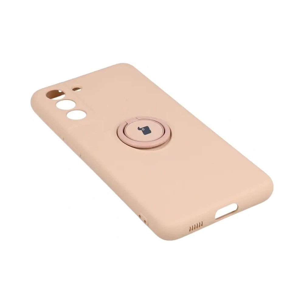Etui Bizon Case Silicone Ring do Samsung Galaxy S21 FE jasnoróżowe