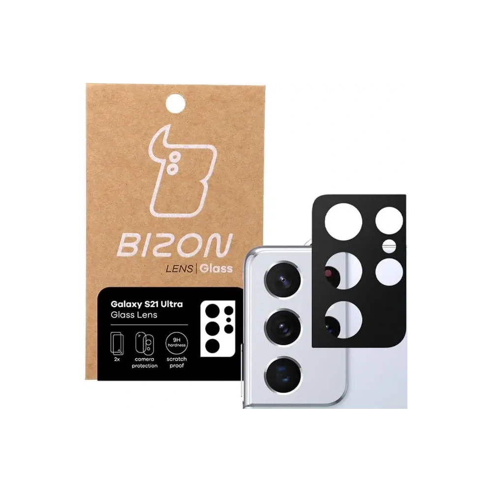 Szkło na aparat Bizon Glass Lens do Samsung Galaxy S21 Ultra [2 PACK]