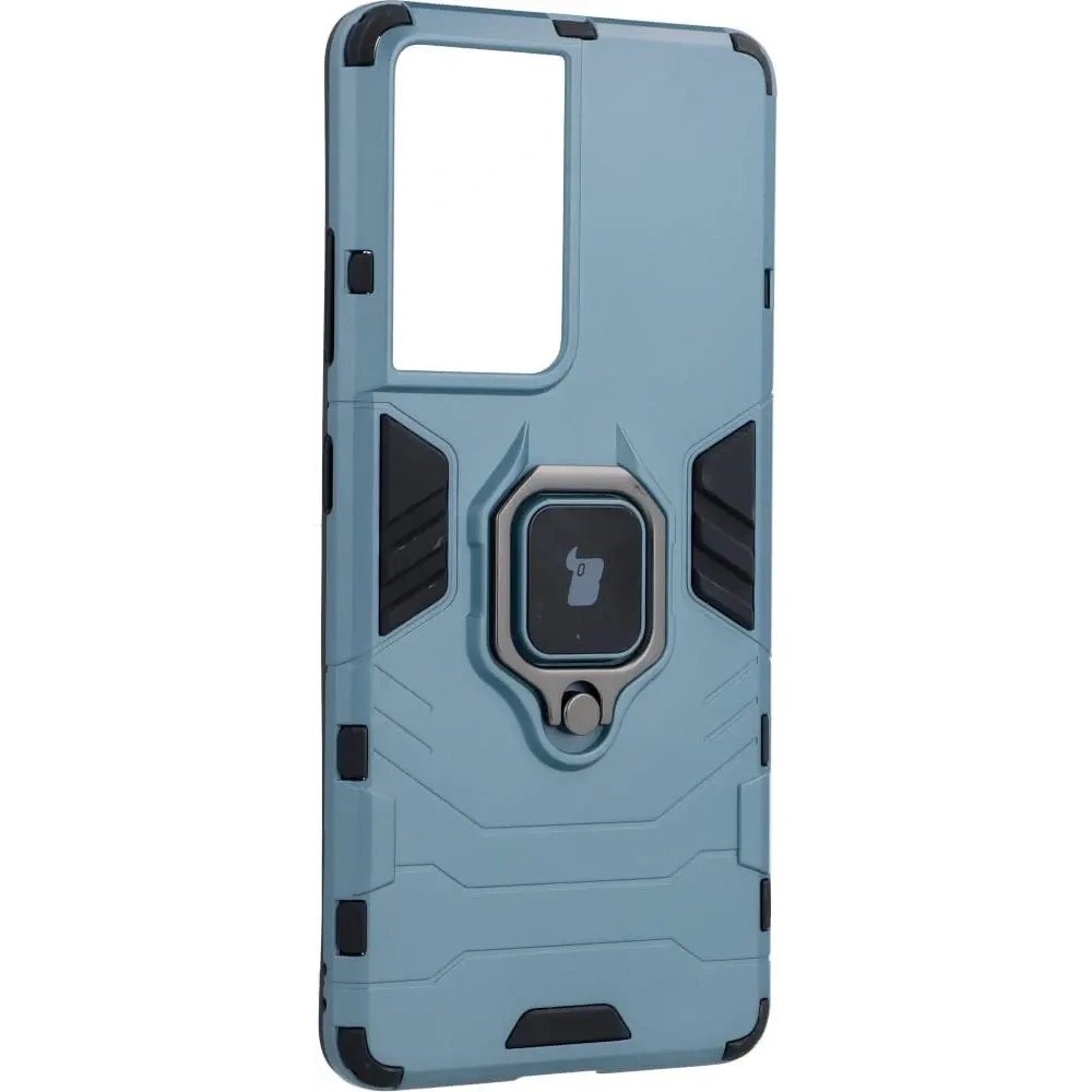 Etui Bizon Case Armor Ring do Samsung Galaxy S21 Ultra niebieskie
