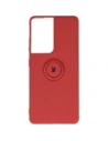 Etui Bizon Case Silicone Ring do Samsung Galaxy S21 Ultra ciemny róż