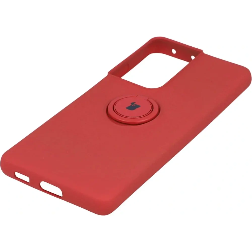 Etui Bizon Case Silicone Ring do Samsung Galaxy S21 Ultra ciemny róż