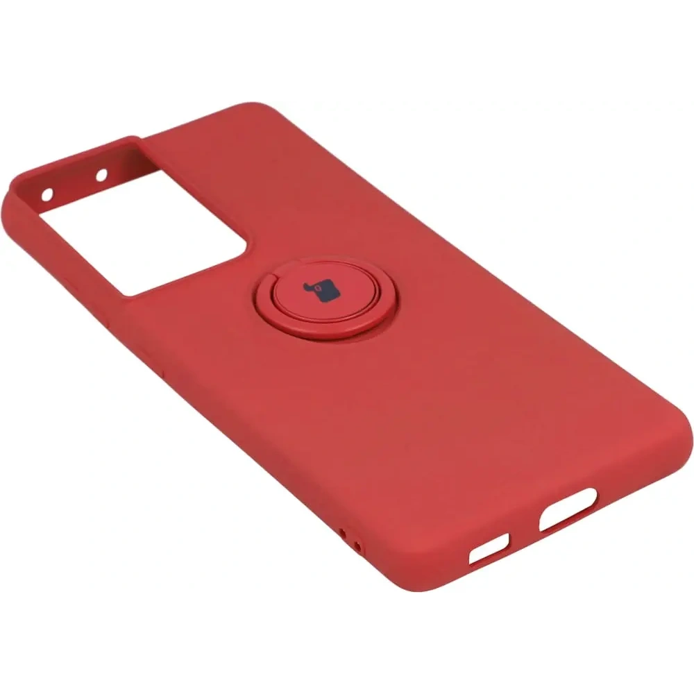 Etui Bizon Case Silicone Ring do Samsung Galaxy S21 Ultra ciemny róż