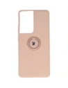 Bizon Case Szilikon Gyűrű Samsung Galaxy S21 Ultra világos rózsaszín