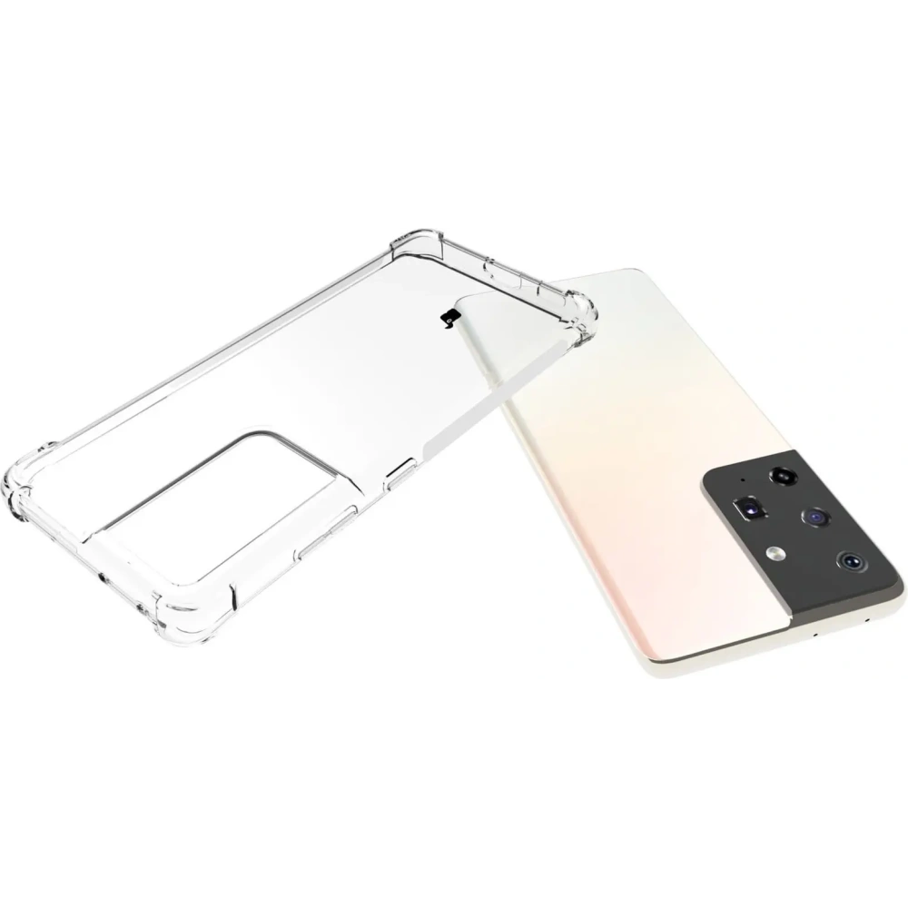 Etui + 2x folia + obiektyw Bizon Case Clear Pack do Samsung Galaxy S21 Ultra przezroczyste