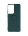 Bizon Case Silicone Ring Samsung Galaxy S21 Ultra dark green