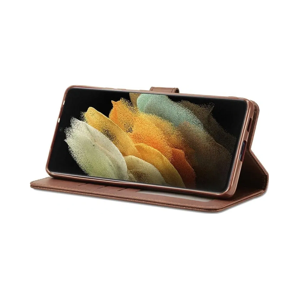 Etui Bizon Case Wallet do Samsung Galaxy S21 Ultra brązowe