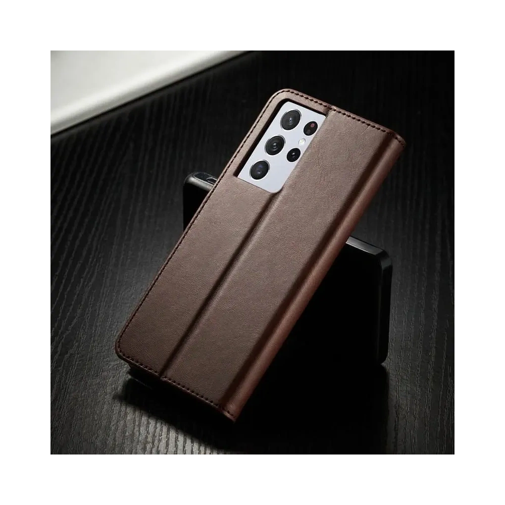 Etui Bizon Case Wallet do Samsung Galaxy S21 Ultra brązowe