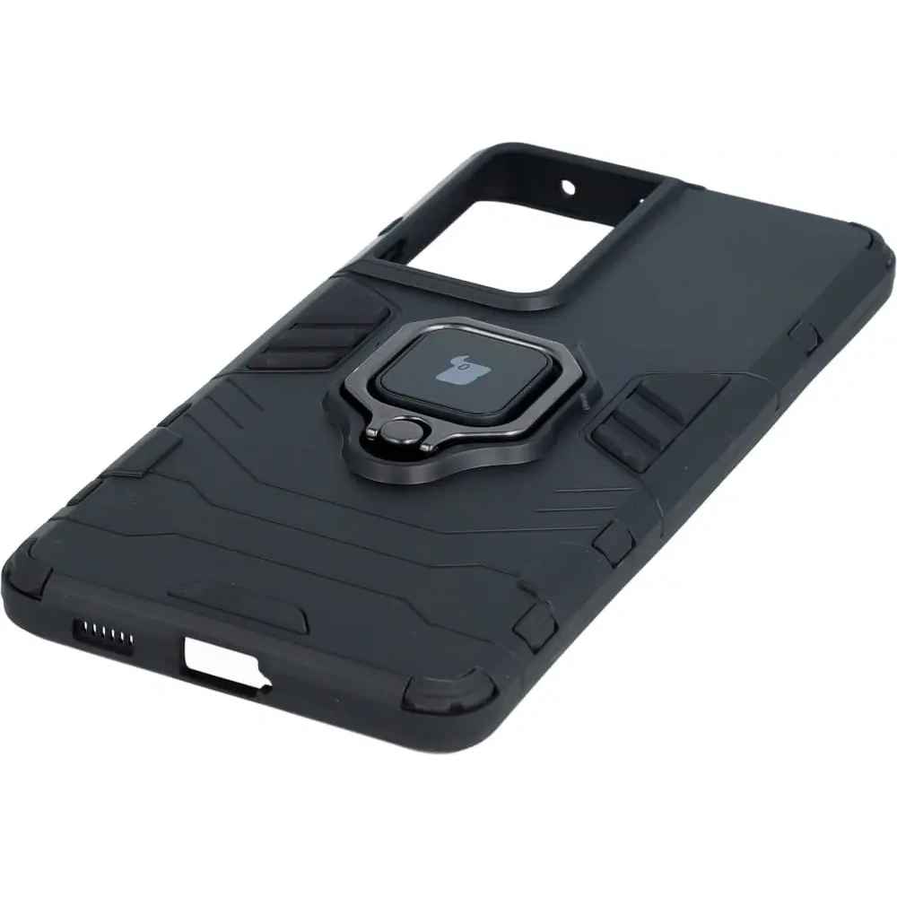 Etui Bizon Case Armor Ring do Samsung Galaxy S21 Ultra czarne