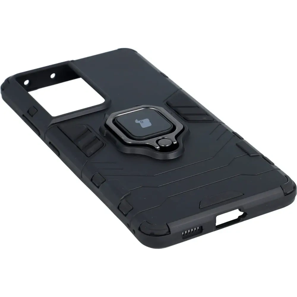 Etui Bizon Case Armor Ring do Samsung Galaxy S21 Ultra czarne